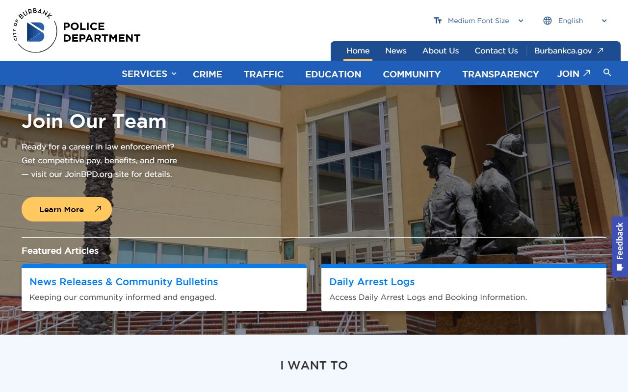 Burbank Police Department daily arrest logs database for Burbank 72 hour booking records