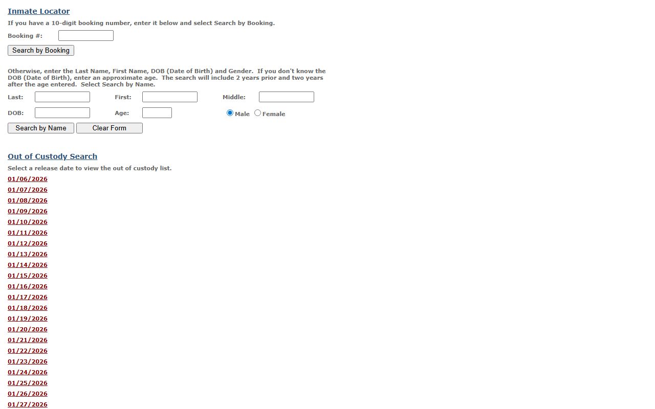 San Bernardino County Sheriff JIMS booking search for 72 hour booking records