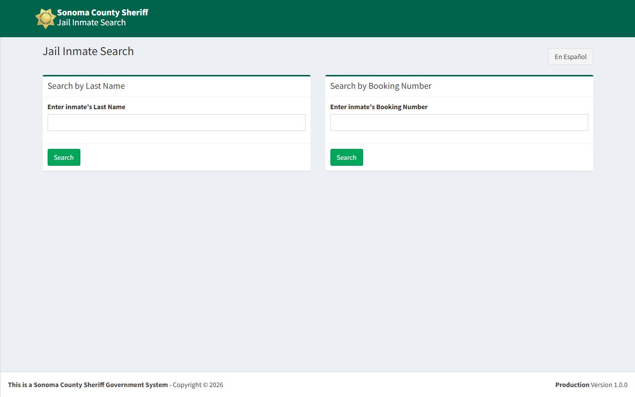 Sonoma County Sheriff inmate search database for 72 hour booking records